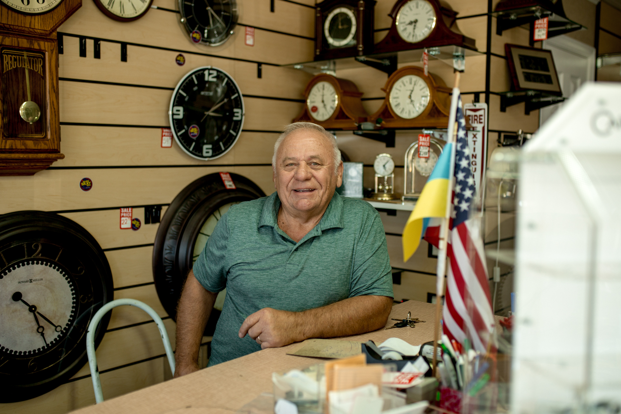 Vladimir Bozhko of BVP Watch Repair standing in his shop on Main St. in Auburn